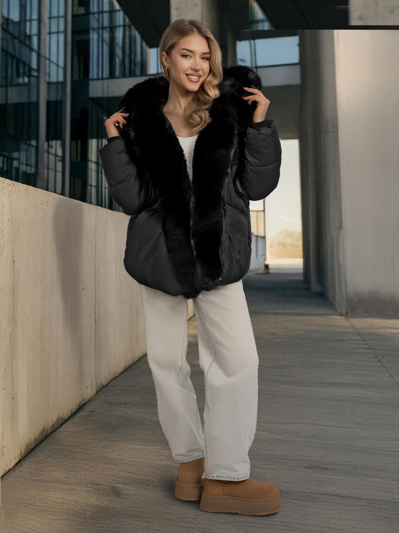 Dámská Bunda Černá OZONEE O/16M9179/392Z