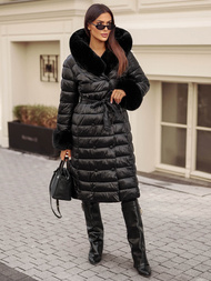 Dámský Kabát Černý OZONEE JS/5M3160/392Z