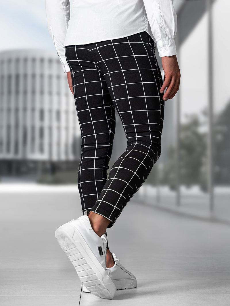 Pánské Chino Kalhoty Černé OZONEE O/P4009Z