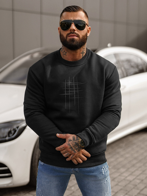 Pánská Mikina Černá OZONEE JS/8B1361/3