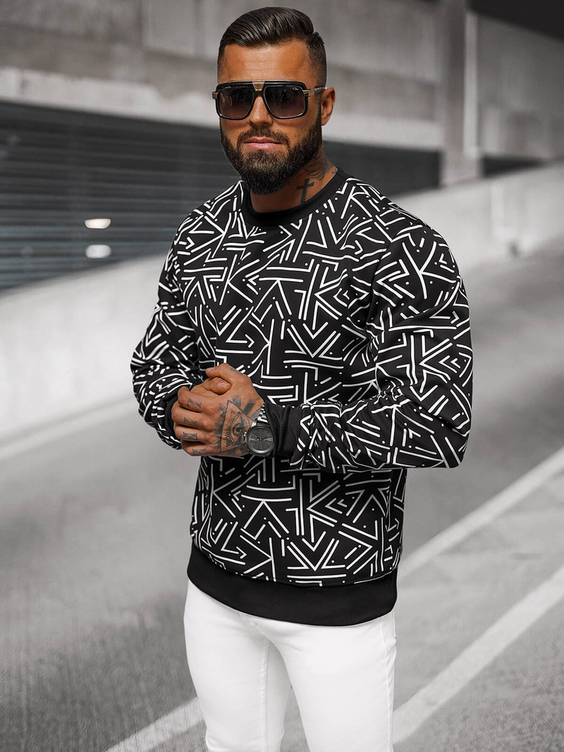 Pánská Mikina Černá OZONEE JS/8B1219/3