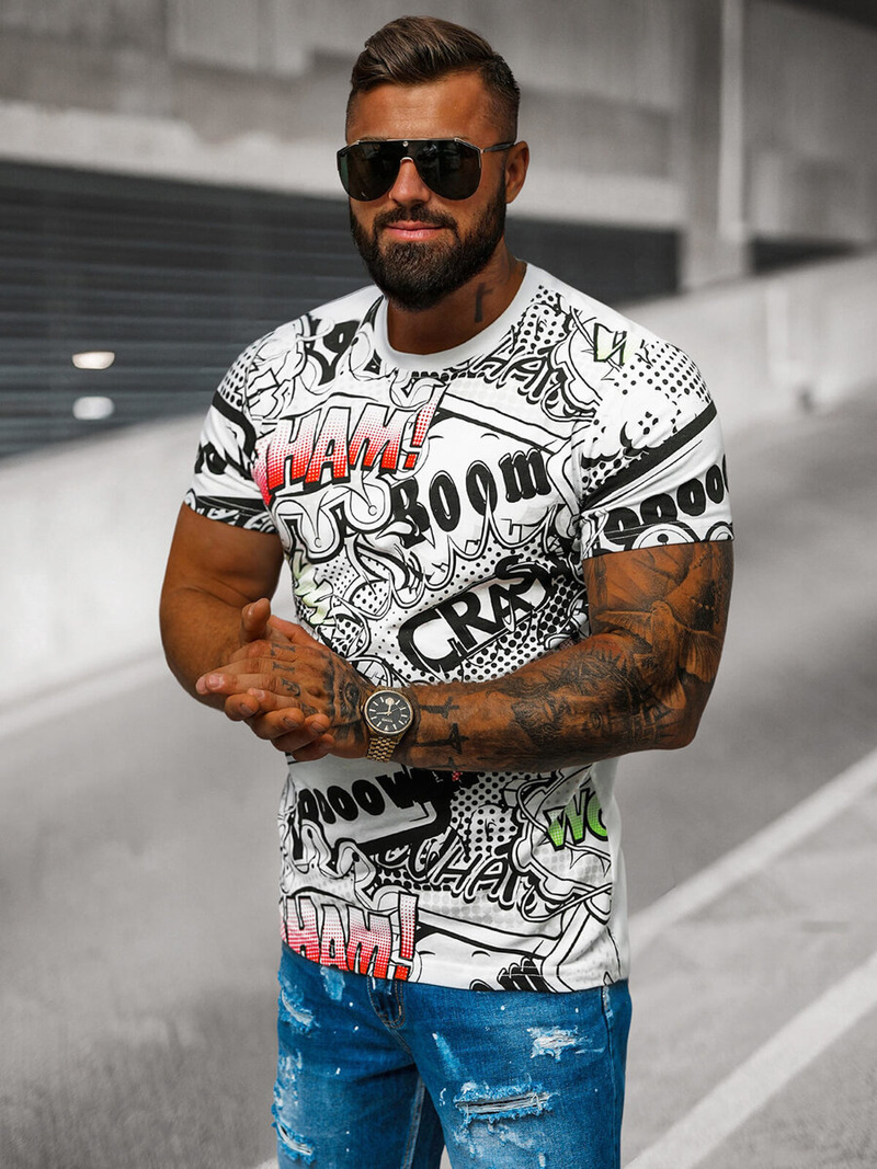 Pánské Tričko Bílé OZONEE O/T137/1