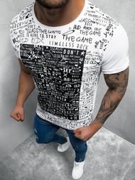 Pánské Tričko Bílé OZONEE O/1173Z