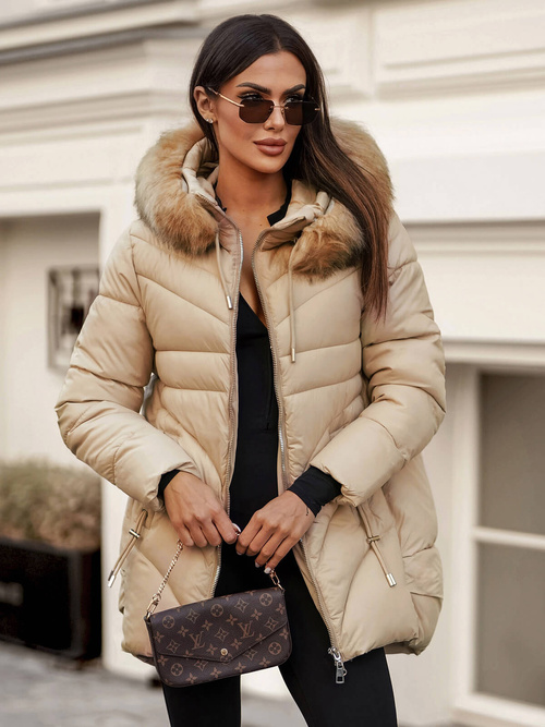 Dámská Bunda Béžová OZONEE JS/5M3257/62