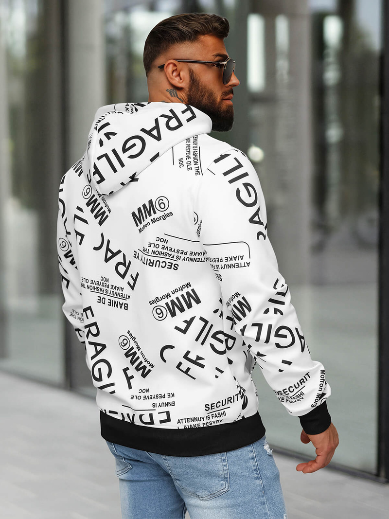 Pánská Mikina Bílá OZONEE JS/8B1255/1