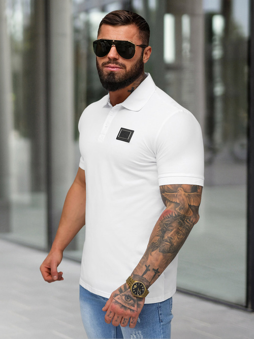 Pánské Polo Tričko Bílé OZONEE NB/MT3124