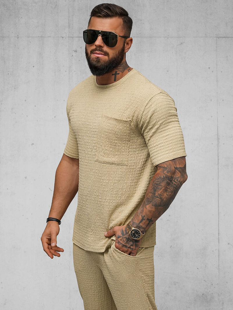 Pánské Tričko Camelový OZONEE O/Y960T