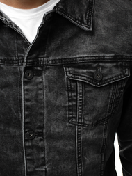 Pánská Džínová Bunda Černá OZONEE V/19320