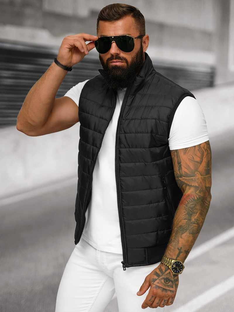 Pánská Vesta Černá OZONEE JS/MY77Z