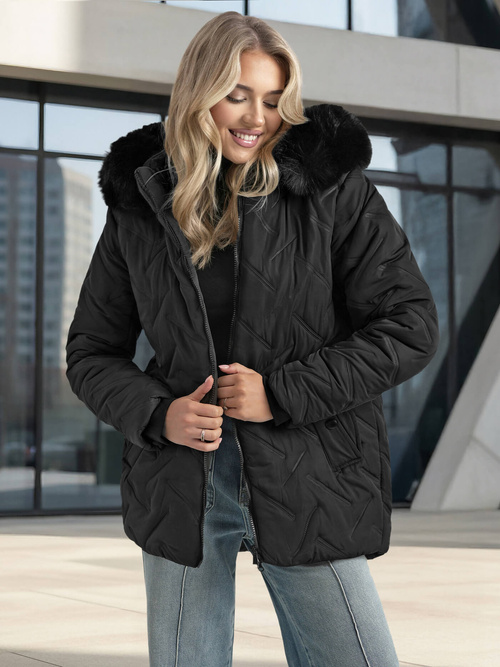 Dámská Bunda Černá OZONEE JS/16M9296/392