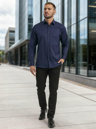 Pánská Košile Námořnická Modřá OZONEE V/V181