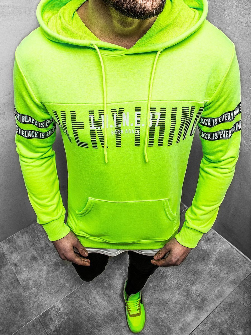 Pánská Mikina Zelená neon OZONEE MACH/3123Z