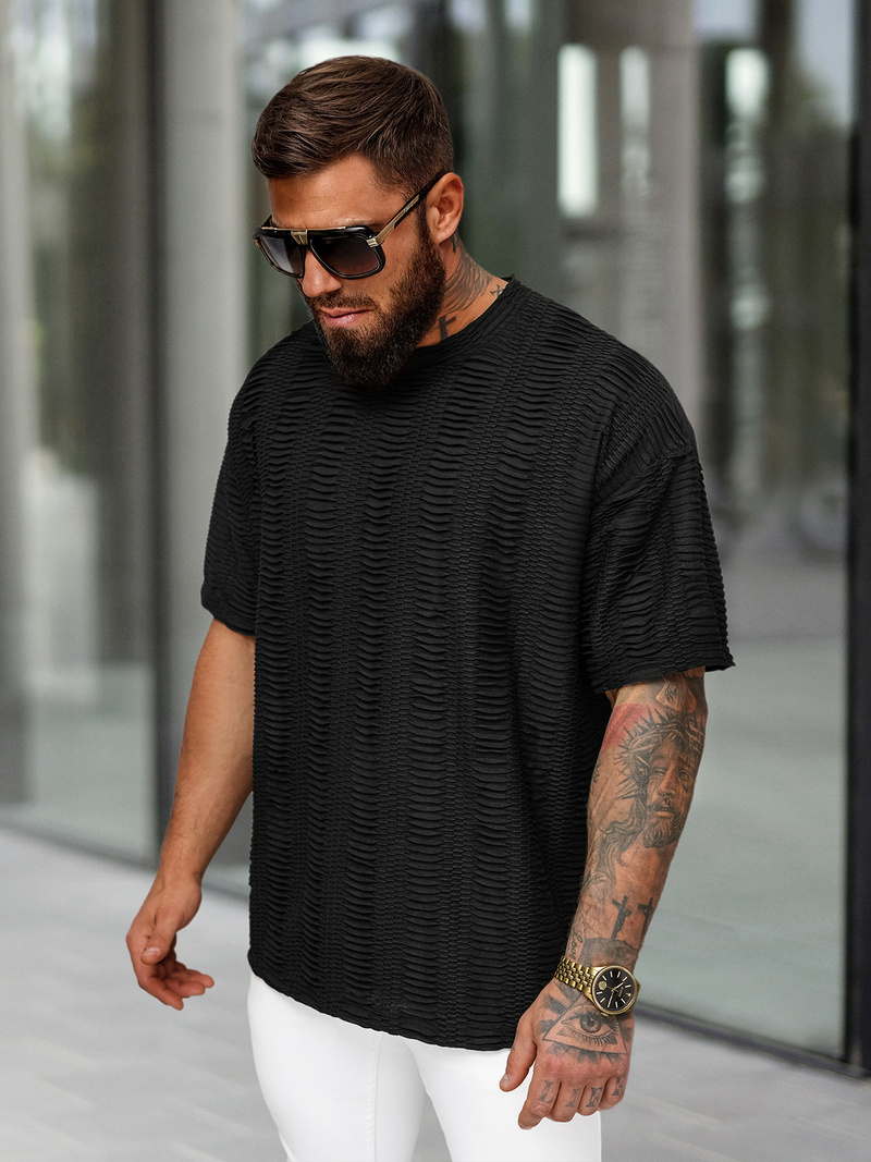 Pánské Tričko Černé OZONEE O/B1149