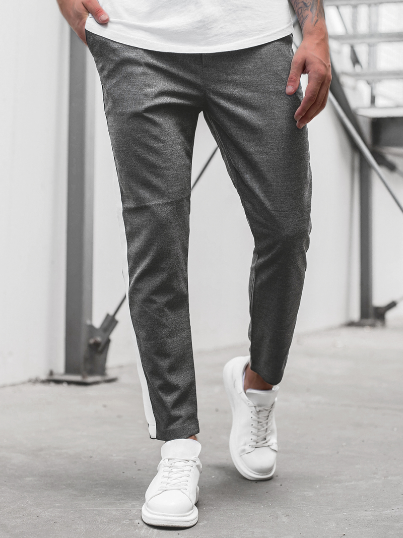 Pánské Chino Kalhoty Grafitové OZONEE DJ/5529Z