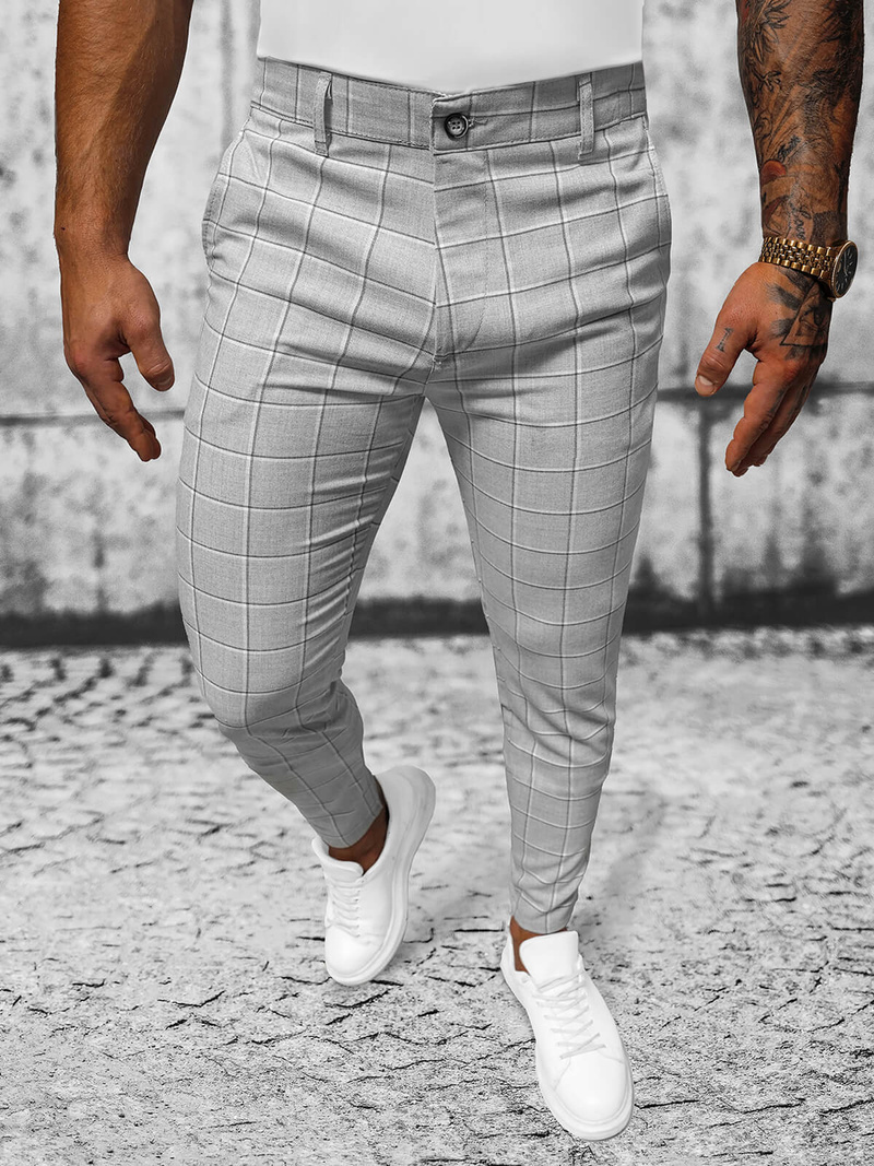 Pánské Chino Kalhoty Šedé OZONEE O/3000