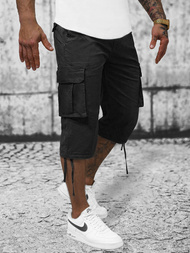 Pánské Chino Kraťasy 3/4 Černé OZONEE T/XX160082/1