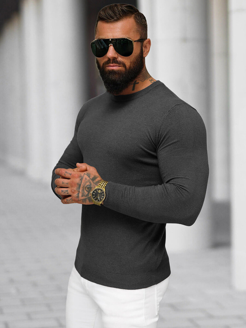 Pánský Svetr Grafitový OZONEE NB/MMB602/3Z