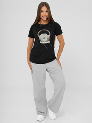 Dámské Tričko Černé OZONEE DJ77806