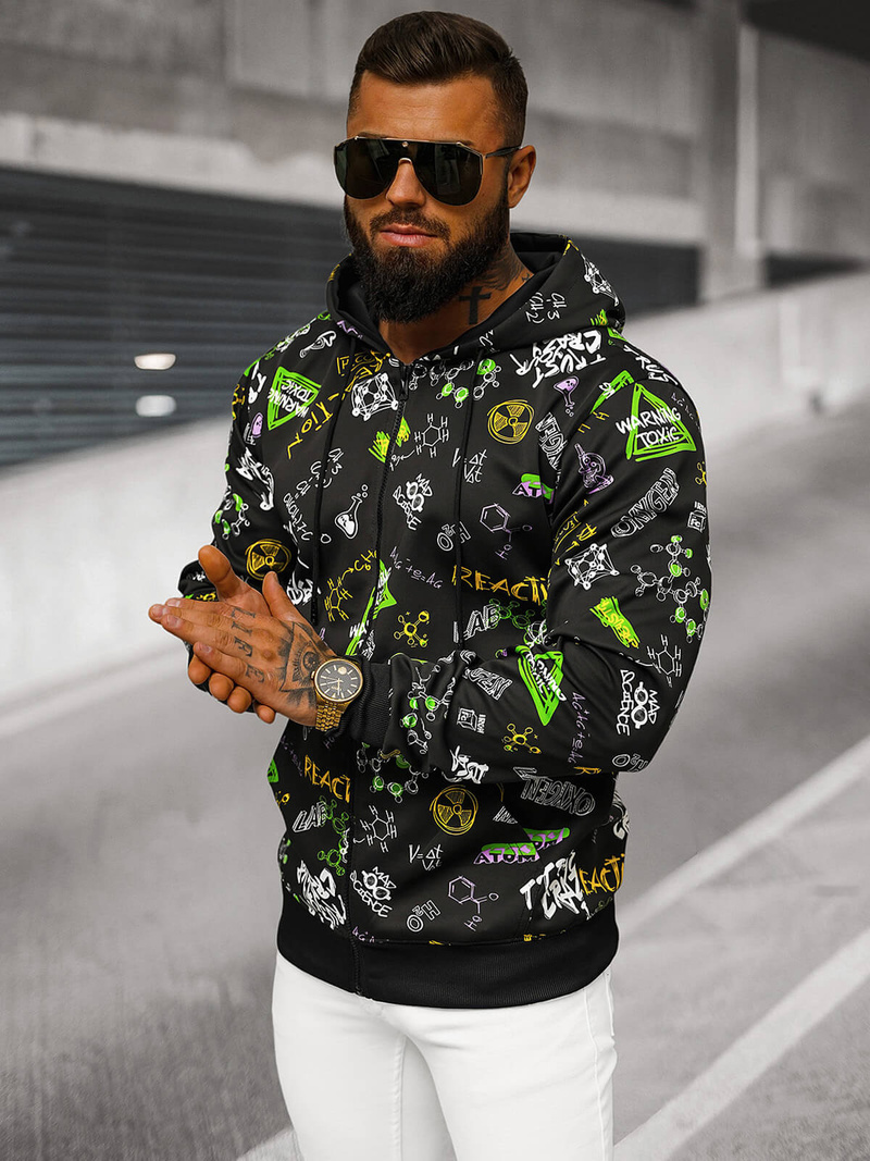 Pánská Mikina Černá OZONEE JS/8B1186/3