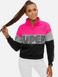 Dámská Mikina Růžovo-Černá OZONEE JS/B26019Z