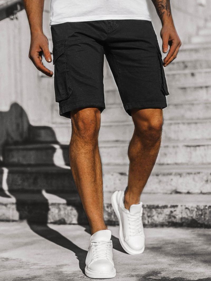 Pánské džínové kraťasy Černé OZONEE JS/HH5011