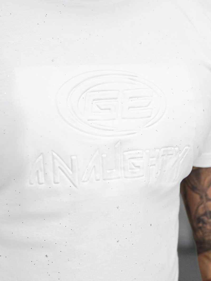 Pánské Tričko Bílé OZONEE O/QQ1390