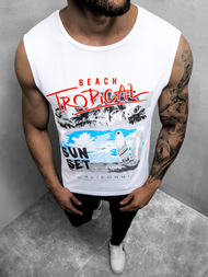 Pánské Tílko Bílé OZONEE JS/KS2073