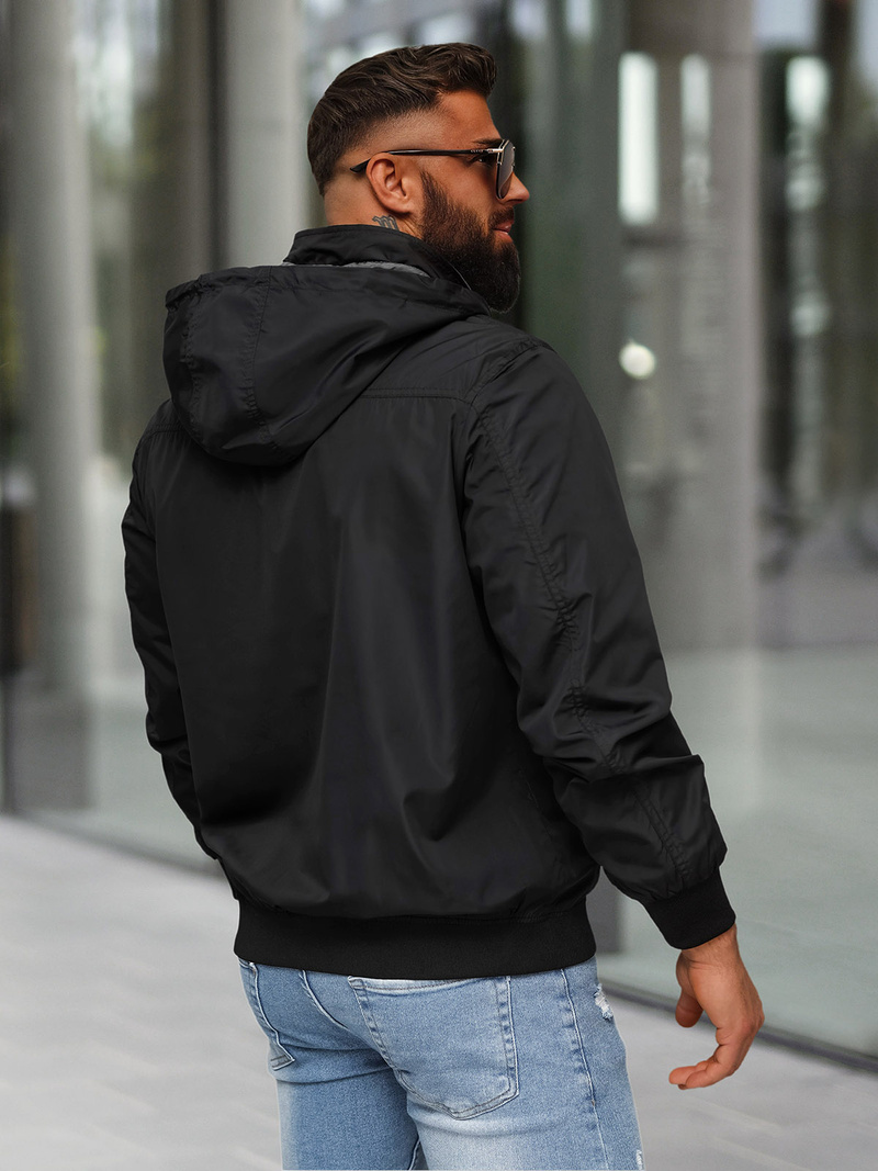 Pánská Oboustranná Bunda Černá OZONEE JS/16M9207/392