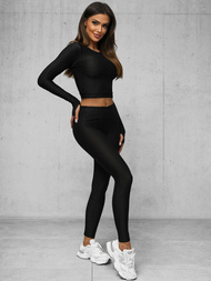 Dámská dvoudílná tepláková souprava Černá OZONEE O/22060Z