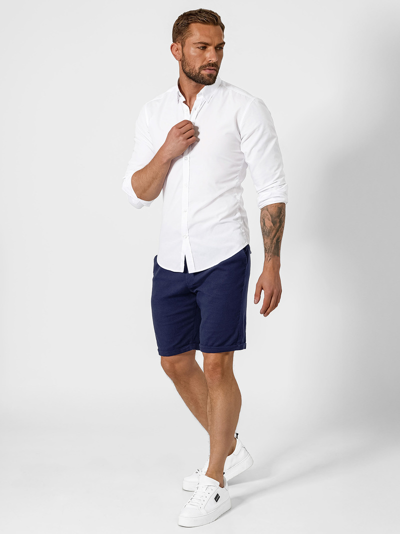 Pánské Chino Kraťasy Námořnické Modré OZONEE TMK/DC809/3Z