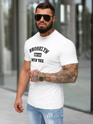 Pánské Tričko Bílé OZONEE NB/MT3134