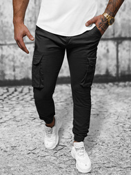 Pánské Chino Jogger Kalhoty Černé OZONEE NB/MP0202N
