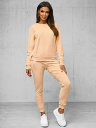 Dámská velurová tepláková souprava lososová OZONEE O/8C1173/150Z