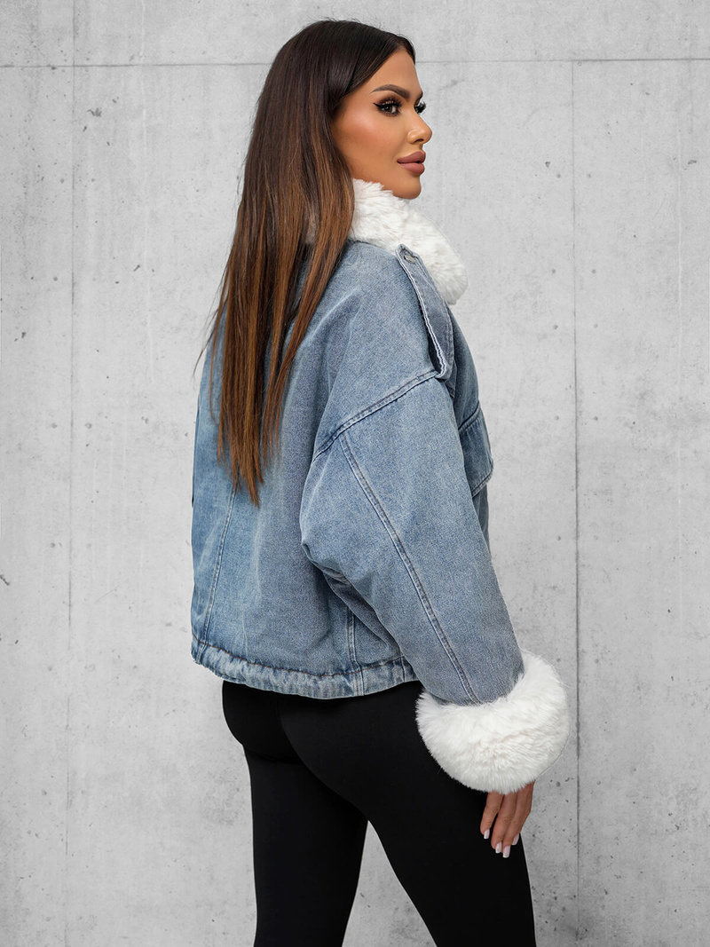 Dámská Džínová Bunda Modrá OZONEE JS/11Z8219Z