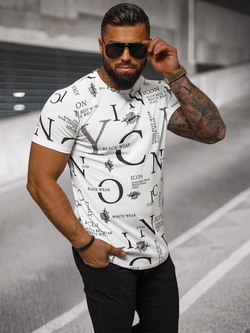 Pánské Tričko Bílé OZONEE O/T6482