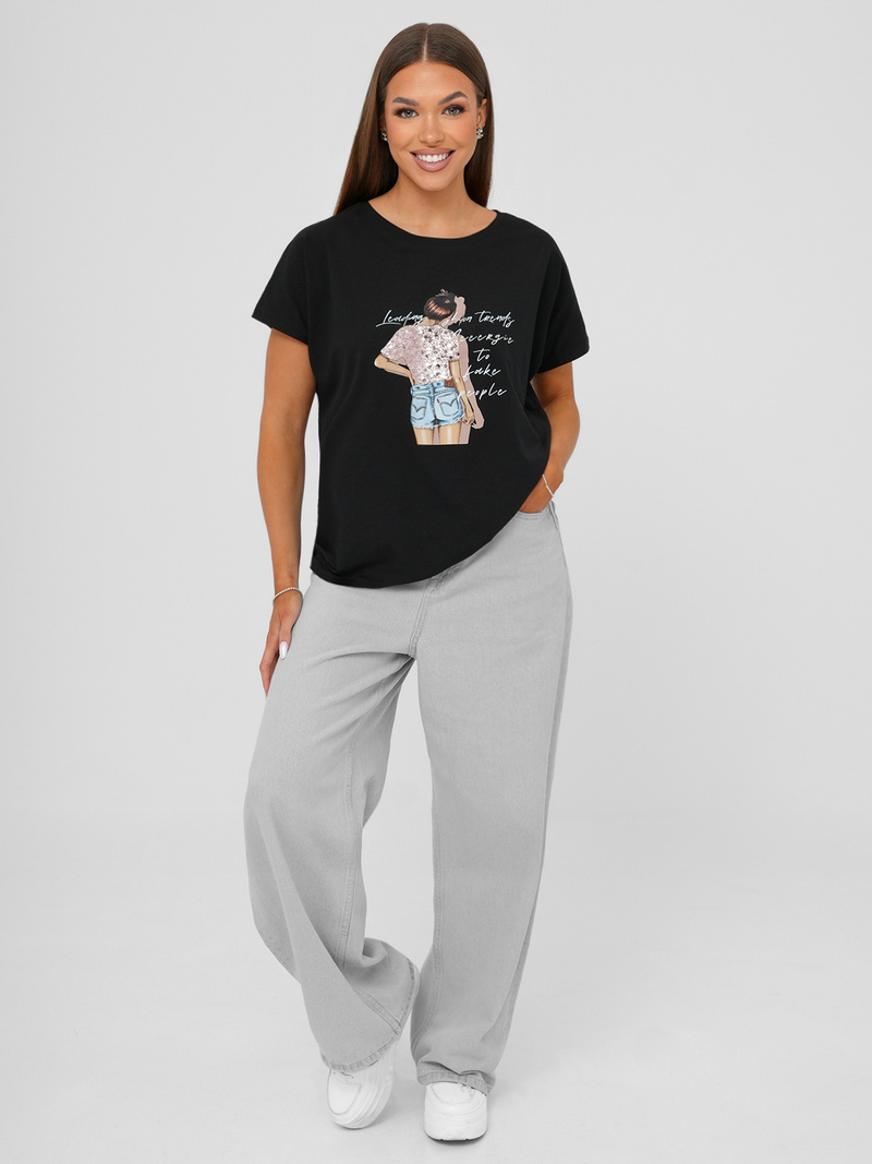 Dámské Tričko Černé OZONEE JS/95T2573/3