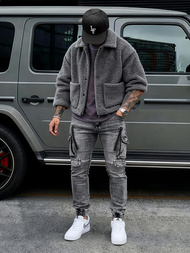 Pánské Džíny Grafitové OZONEE O/E10017Z