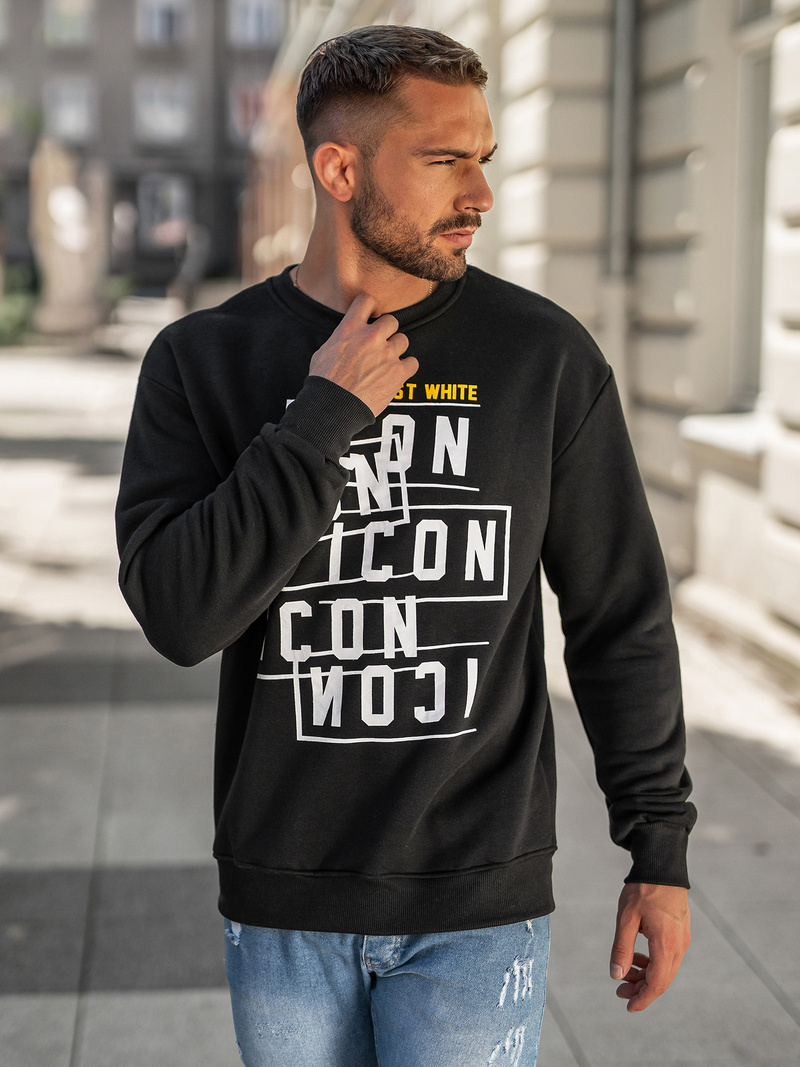 Pánská Mikina Černá OZONEE JS/8B1763/3