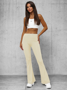 Dámské legíny se širokými nohavicemi ecru OZONEE O/KTK006-J