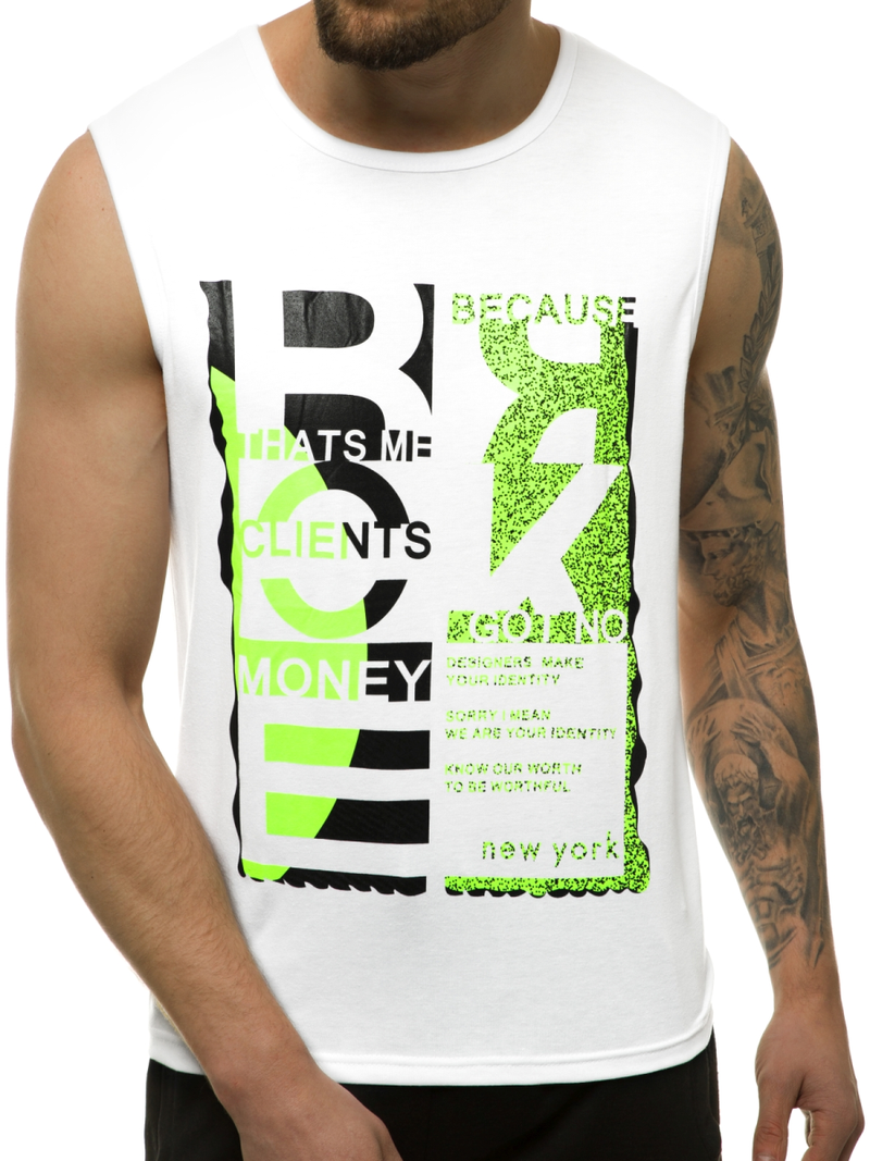 Pánské Tílko Bílé OZONEE JS/KS2077