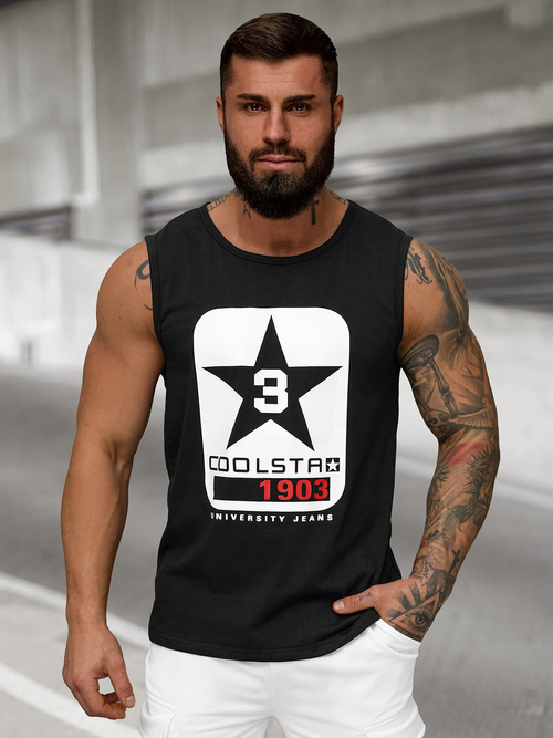 Pánské Tílko Černé OZONEE JS/8B1719/3Z