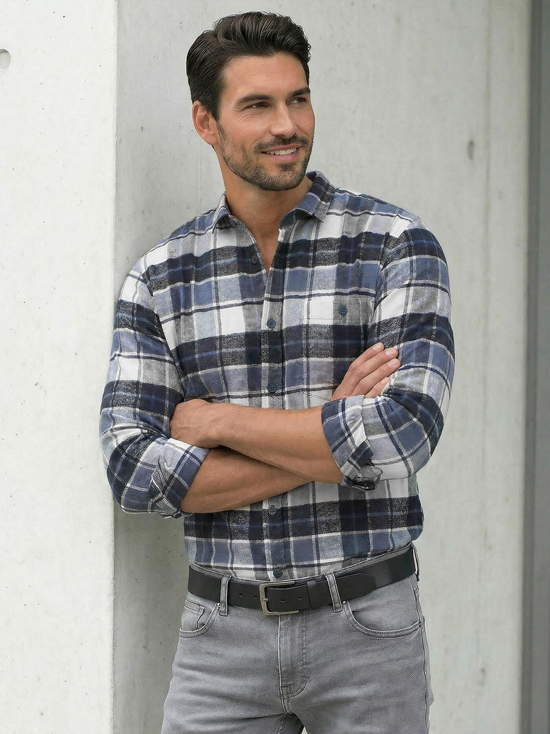 Pánská Košile Námořnická Modřá OZONEE V/V175Z