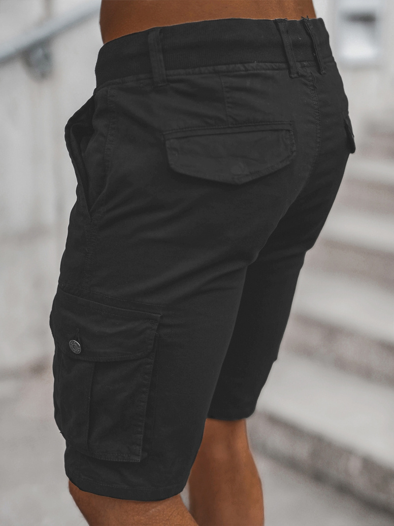 Pánské Chino Kraťasy Černé OZONEE T/BB70010/1