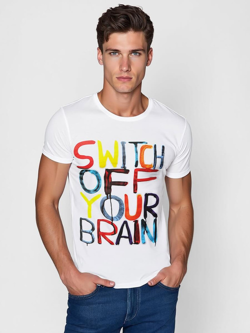 Pánské Tričko Bílé OZONEE O/T125/1Z