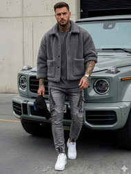 Pánské Džíny Grafitové OZONEE O/E10017Z