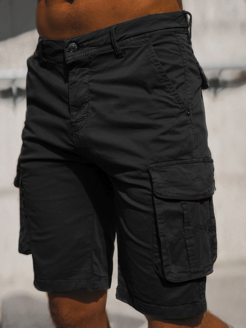 Pánské Chino Kraťasy Černé OZONEE T/XX160086/1