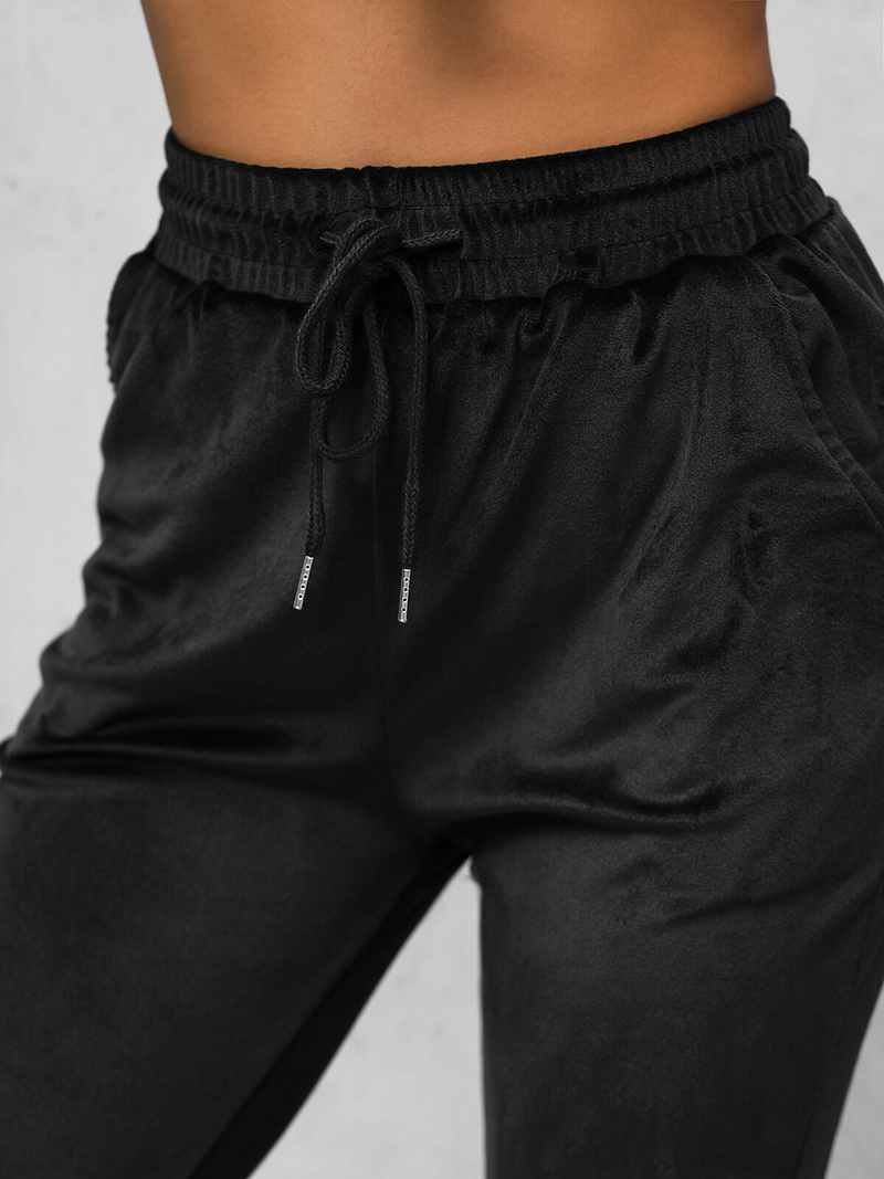 Dámská velurová tepláková souprava černá OZONEE JS/35C1612/3