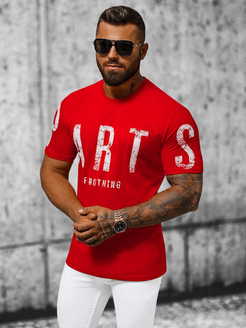 Pánské Tričko Červené OZONEE O/1180Z