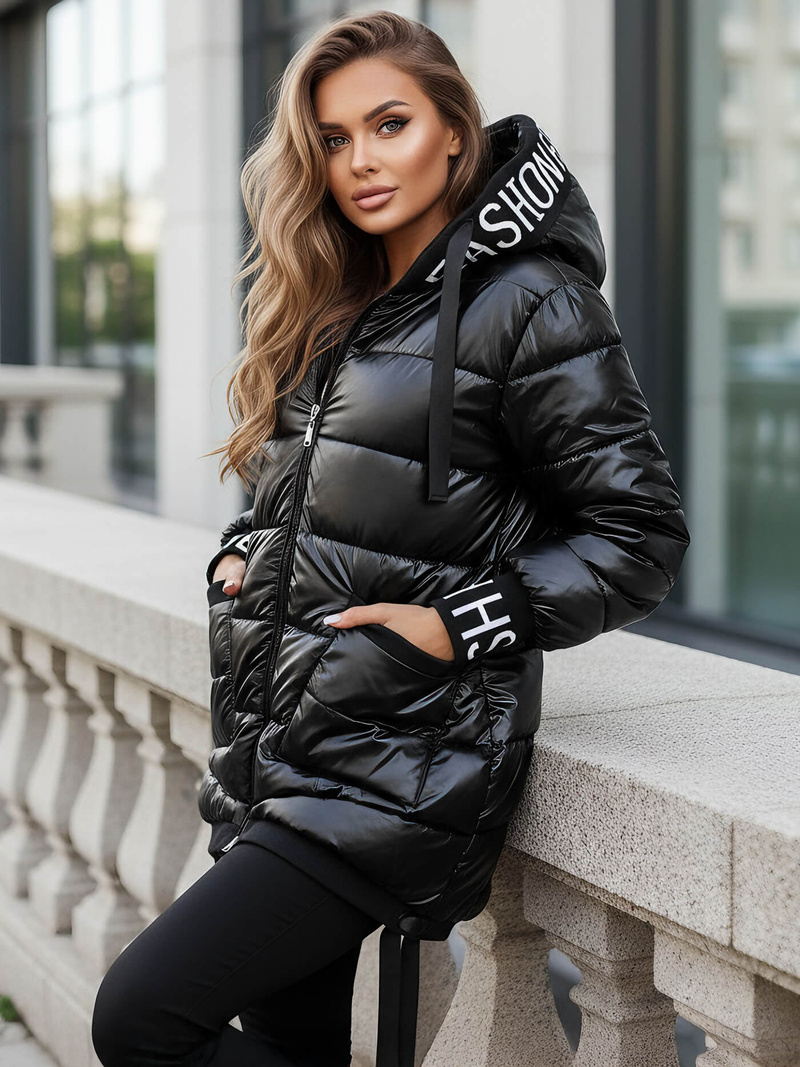 Dámská Bunda Černá OZONEE JS/5M3188/392Z