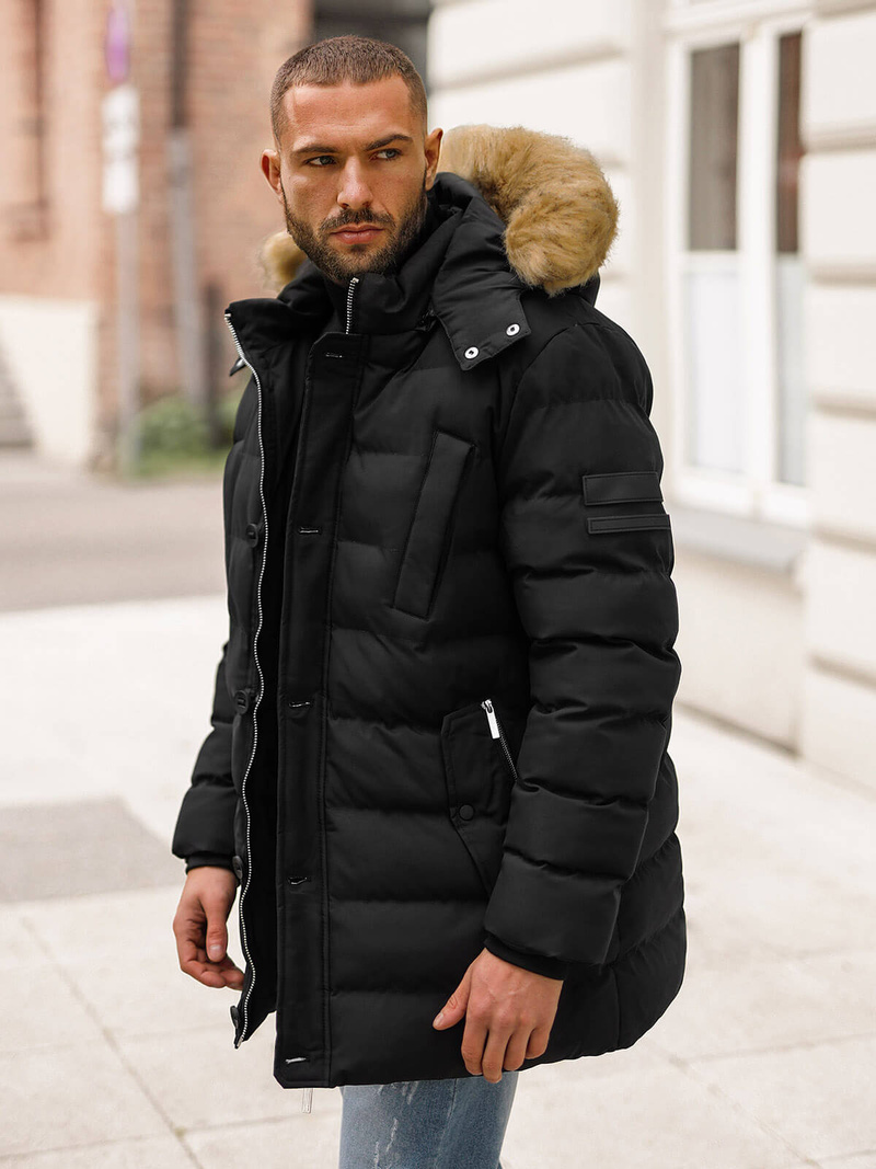 Pánská Zimní Bunda Černá OZONEE JS/5M3122/392Z